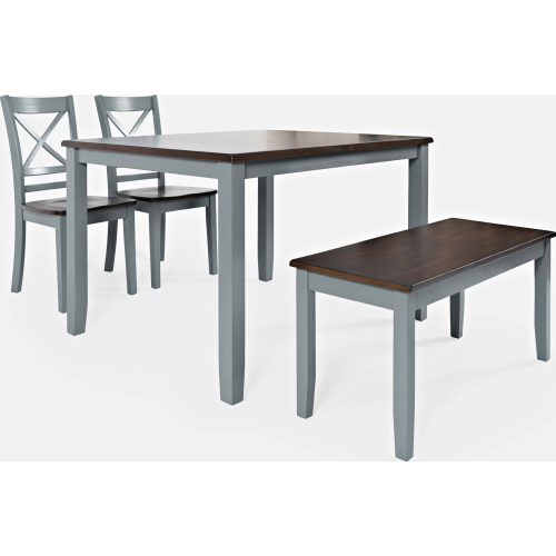 Asbury Park 4 Piece Dining Set in Brown & Grey